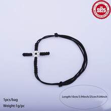 Vòng tay thánh giá thủ công bằng bạc Sterling 925, vòng tay dây thừng thủ công. - Bạc - Xem 10
