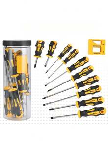 Magnetic Screwdriver Set, Including And Flat Head Professional Cushioned Handle Screwdrivers And Key Screwdriver - Multicolor - View 2