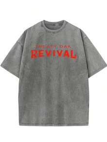 1Pcs,2026,1 PCS Entertainment "Treaty Oak Revival" Graphic Tee: Featuring Distressed Vintage Finish, Front Bold "TREATY O REV" Letter Print, Back Artistic Collage Of Retro Entertainment Elements (Playing Cards, Billiards, Jim Beam Bourbon Bottle, Microphone, "Have A Nice Day" Accent), Crafted From Breathable 100% Cotton, Perfect For Infusing Nostalgic, Fun Vibes Into Outfits During Casual Gatherings, Music Events, Or Daily Wear, Men's Round Neck Printed Short Sleeve Casual Everyday T-Shirt, They Are Excellent Gifts For Friends And Family, 100% Cotton T-Shirts Feature, A Youthful And Fashionable Design, Graphic Tees Men, Graphic Tees Women, Cachorro Feliz, Back To School - 灰色 - 查看 3