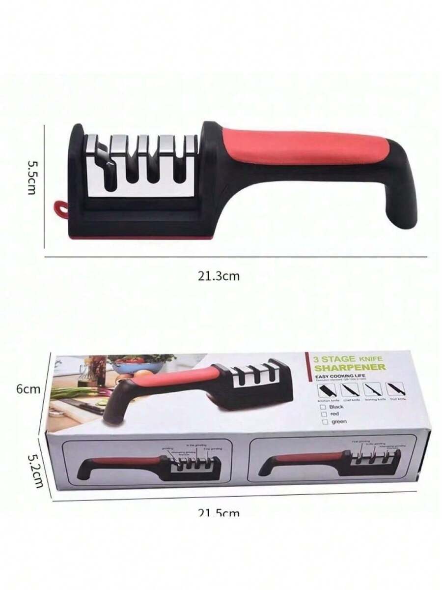 1pc 4-Stage High Speed Knife Sharpener, Can Sharpen Blades, Scissors, Thread Cutters, Multi-Functional High Speed Sharpening Tool With Non-Slip Base, For Knives, Scissors, Thread Cutters