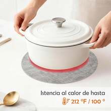 Manteles Individuales Redondos 6 Pcs 13 Pulgadas, manteles Individuales para Mesa, Tapetes para Mesa de Comedor Resistentes al Calor, Comedor, Fiesta, decoración de Mesa. (Azul Claro) - Gris claro - Ver 4
