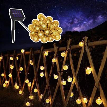 8 Mode Crystal Globe Ball Solar String Lights Outdoor Waterproof Solar Powered Patio Light For Garden Party Decor