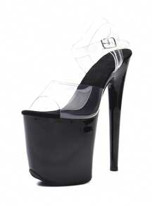 WUXIN H&P Women's 8 In Platform Sandals - Sexy Pole Dance Heels, Exotic Stiletto Shoes For Club & Stage-20 CM - 黑色 - 查看 8