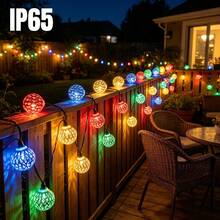 1 Set 20/30 LED Moroccan Solar String Lights, 8 Lighting Modes, Colorful Lights For Patio, Wedding, Party, Eid, Outdoor Garden Decor - Solar Morocco - View 9