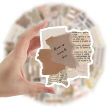 50张复古英文撕取式创意贴纸 电脑和纸贴纸 剪贴簿 笔记本电脑贴纸 文具工艺品 - 1 Set - 查看 3