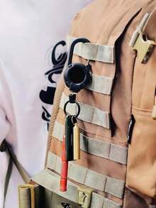 1个重型伸缩证件卷轴，配23.6英寸钢丝挂绳，户外伸缩钥匙链，黑色 - C-多色 - 查看 2