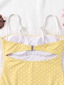 新款性感波点高弹力休闲优雅沙滩度假约会派对连体泳衣，女士，春夏款 - 彩色 - 查看 5