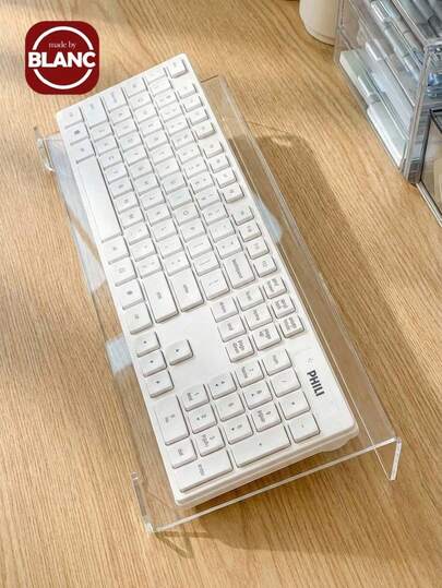 1pc Acrylic Keyboard Stand - Compact Desktop Riser, Suitable For Keyboard And Mini PC, Space-Saving Design, Perfect For Modern Office | Stylish Keyboard Stand | Durable Plastic Base