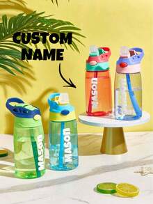 1 bình nước có ống hút 480ml, có thể tùy chỉnh tên, cốc có ống hút in tên cá nhân, bình có nắp ống hút, cốc có ống hút cá nhân hóa, bình giữ nhiệt cá nhân hóa, thích hợp cho trường học, bình nước mùa hè, vật dụng cần thiết trong nhà bếp. - Nhiều màu - Xem 1