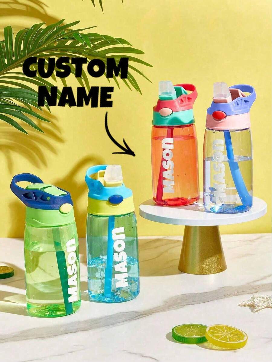 1 bình nước có ống hút 480ml, có thể tùy chỉnh tên, cốc có ống hút in tên cá nhân, bình có nắp ống hút, cốc có ống hút cá nhân hóa, bình giữ nhiệt cá nhân hóa, thích hợp cho trường học, bình nước mùa hè, vật dụng cần thiết trong nhà bếp. - Nhiều màu - Xem 1