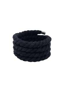 1pair Thick Rope Shoe Laces , 8mm Wide Round Chunky Shoelaces Replacement Strings For Sneakers(120cm/47.24inch) - Black - View 4