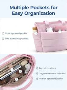 1 chiếc túi tote nữ dung tích lớn, túi tote cotton nhẹ có lớp đệm, thích hợp cho yoga, thể dục, du lịch, mềm mại và êm ái. - Nhiều màu - Xem 7