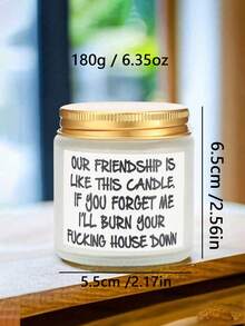 1pc Large Scented Candle, Glass Jar Aromatherapy Candle, Birthday Gift For Female Friends, Friendship Gift For Women, Funny Christmas Gift For Friends, Home Decor, Room Decor, Wedding Decor, Tabletop Decor, Fragrance Gift - Beige - View 7