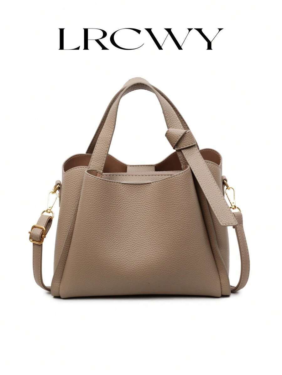 Women's Handbag, Fashion Minimalist Business Commute Khaki Tote Bag, Adjustable Shoulder Strap - Khaki - View 1