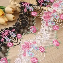 Dây ren không co giãn kiểu Châu Âu, rộng 10cm, dài 1/5 yard, thích hợp cho trang trí đám cưới, rèm cửa, khăn trải bàn, bọc ghế sofa, trang trí quần áo, trang trí nhà cửa và may vá cho người mới bắt đầu. - Nhiều màu C - Xem 1
