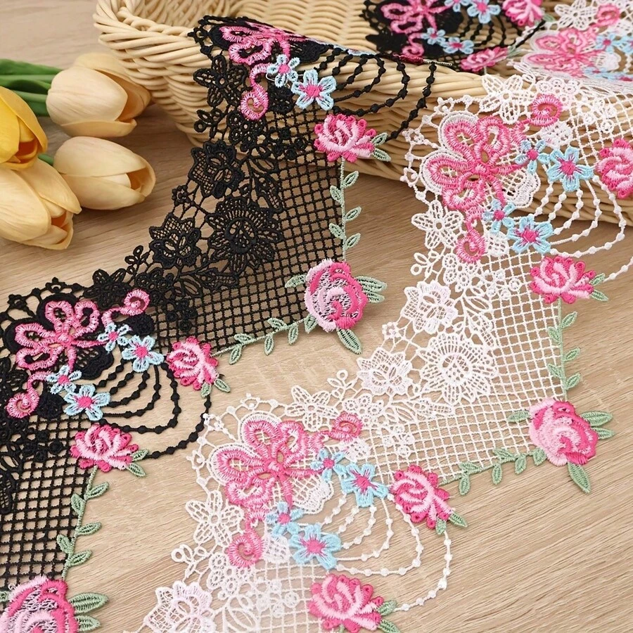 Dây ren không co giãn kiểu Châu Âu, rộng 10cm, dài 1/5 yard, thích hợp cho trang trí đám cưới, rèm cửa, khăn trải bàn, bọc ghế sofa, trang trí quần áo, trang trí nhà cửa và may vá cho người mới bắt đầu. - Nhiều màu C - Xem 1
