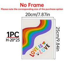 1/8 件装 LGBTQ+骄傲月帆布墙画，“没有仇恨，只有爱”。这是一个空间。采用包容平等的印刷材料，适合房间美化，可选配画框，酷儿联盟家居装饰，房间装饰产品，非常适合客厅、卧室、办公室、酒吧、大学宿舍等场所。 - 多色 - 查看 40