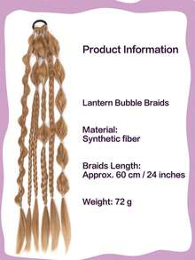 24 Inch Handmade Mixed Color Bubble Twist Hair Extensions - Vacation Style Hair Extensions, Suitable For All Hair Types - Multicolor - View 2