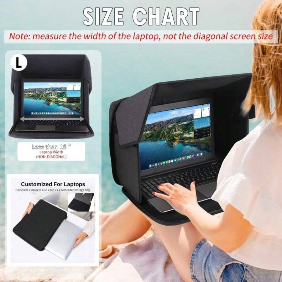 Outdoor Laptop Sun Shade, Privacy Screen, Foldable Portable Laptop Protective Cover | Laptop Sun Shade Portable | Foldable Sun Shade