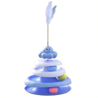 3-Level Rotating Cat Toy Ball With 3 Colorful Balls, Interactive Puzzle Toy For Cats, Physical & Mental Exercise