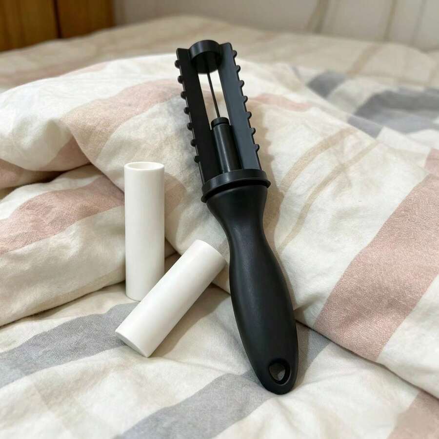 1 Handle + 2 Refills Reusable Lint Roller, Strong Sticky Pet Hair Remover For Clothes, Sofa, Carpet - Black - View 1
