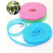 1/2pcs 3 Meters/5m Random 3-Color High Quality Indoor/Outdoor Clothesline, No Drilling Needed, Windproof & Non-Slip Drying Rope, Suitable For Hanging Laundry Or Bedding At Home Or Outdoors, Thickened Outdoor Clothesline In Multiple Colors For Camping - View 5