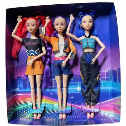 1pc K POP , Rumii Miraa And Zoey Vinyl Figurine Toy, Collectible K Pop Idol Action Figure, Cute Character , Fun Alternative For Fans, K Pop Merchandise Gift