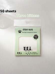 50pcs Glossy Semi-Transparent Sticky Notes, Suitable For Book Annotation, School And Office Use - Frosted Sticky Notepad - View 17