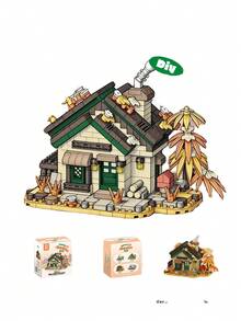 479 piezas Juego de bloques de construcción mini de 14+ piezas, Molino de viento rural y casa de flores DIY, Decoración de escritorio estética para el hogar, Juguete creativo para aliviar el estrés, Regalo de cumpleaños - Multicolor - Ver 9