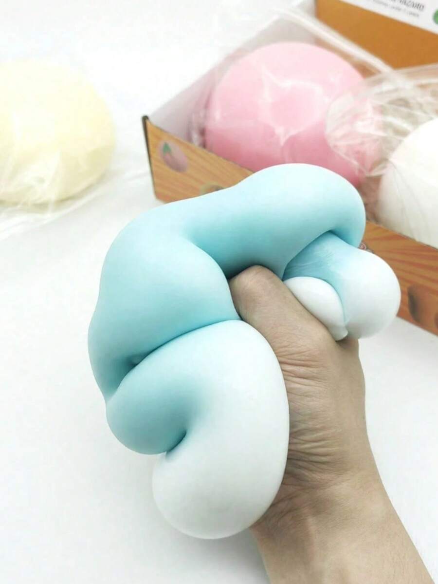 1pc - Extra Large 10cm Jumbo Fluffy Slime Ball, Stress Relief Squishable Jumbo Fluid Ball, Big Slow Rebound Stress Relief Toy, Extra Large Fluid Stress Relief Toy, Mud Feeling Squishable, Surprise Gift, Birthday Gift, Christmas Gift, Perfect Gift, Gift Toy - Màu xanh nhạt - Xem 1
