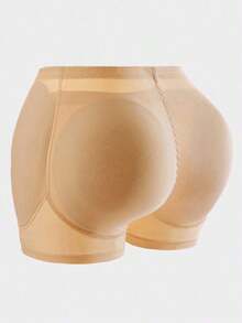 Women's Padded Panties With Removable Sponge Inserts, Butt Lifter Hip Enhancer Shapewear Shorts, Tummy Control Body Shaper, Tight-Fitting - Apricot - View 7
