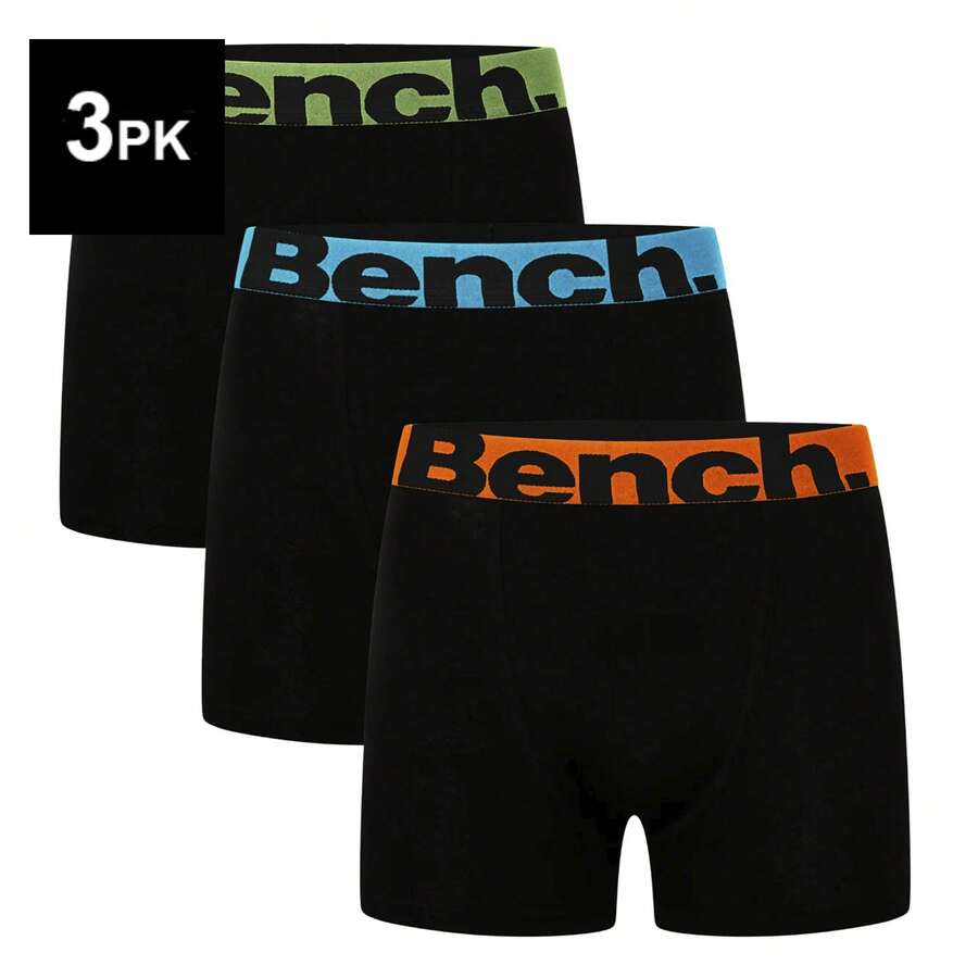 Bench - 3 Pack Mens Cotton Boxers Underwear - Tonder Collection - Black - View 1