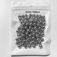 3/4/6/8毫米镀银白色光滑圆珠，适用于DIY珠宝制作、手工手链项链半成品配件材料 - 白K - 查看 13