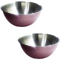 Kit com 2 Saladeira Tigela Bowl Color 26cm Rose Aço Inox Escovado Bacia Top de Linha - Rosê - Visão 8