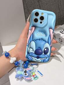 Disney Has Authorized, Phone Case - Chain Set, The Stitch Lilo & Stitch 3D Phone Case Plus A Silicone 3D Stitch Bracelet With Metallic Ring Removable Bracelet, Stitch And Angel Pattern, Compatible With Iphone 17/16/15/14/13/12/11/XS/XR/X Plus Pro Max, A Stylish Cartoon Phone Case, The Perfect Gift Choice, Phone Protection, Durable Phone Cover, Great Gift For Friends And Family - 白色款式B - 查看 6