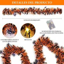 Decoración de halloween, Guirnalda de alambre 392 pulgadas (10 m), con 100 Luces LED Intermitentes |   Adecuada para halloween, decoración para Interior y Exterior |   Fiestas, Jardín, Casa (Araña, 10M) - Araña - Ver 9