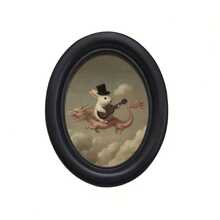 Gothic Style Oval Picture Frame, Featuring Two Bats And Peach Tree Design - Handcrafted Fiberboard Wall Art, Size 4.16X5.25 Inches, Perfect For Home And Office Decor - J - View 8