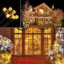 10m/12m Solar Powered Fairy Lights, Waterproof 8 Modes LED Christmas Lights For Outdoor Garden Decor - Multicolor - View 3