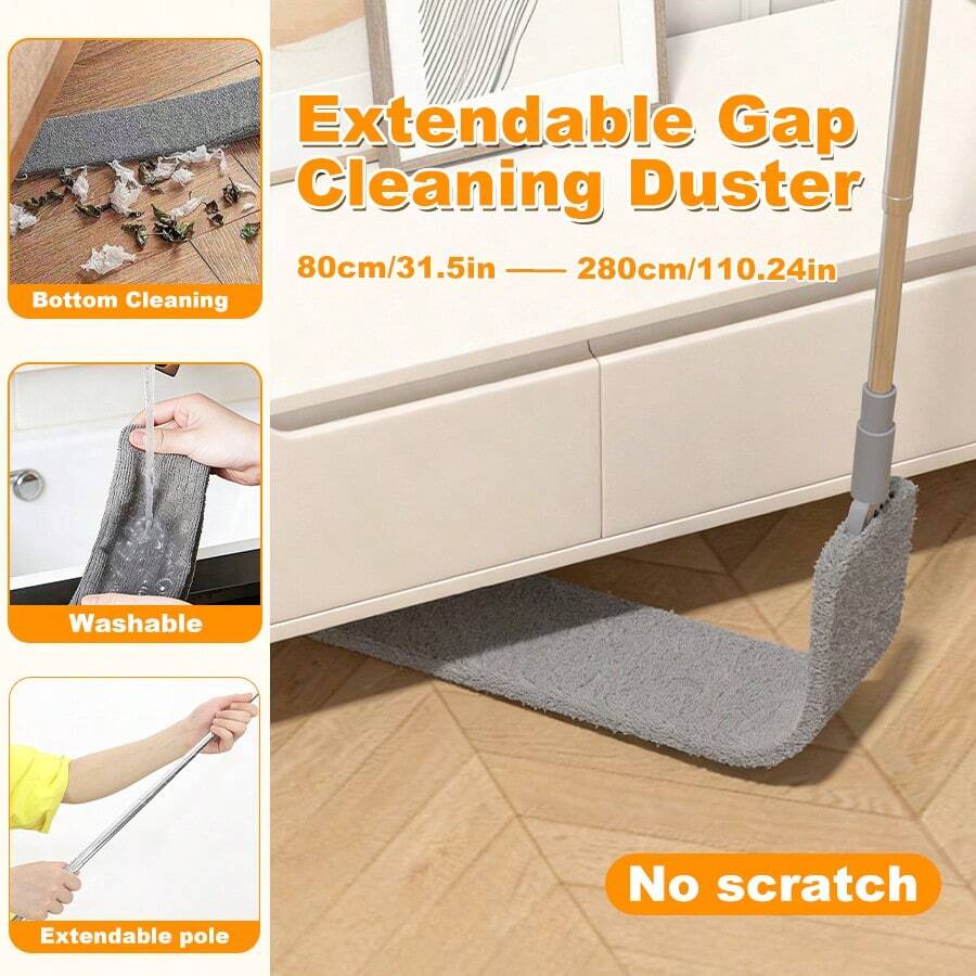 Plumero de microfibra con mango extensible y paño reemplazable, plumero reutilizable y flexible, plumero lavable adecuado para ventiladores de techo, muebles, automóviles y talla grande