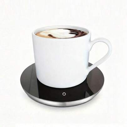 Calentador de taza de café de temperatura constante eléctrico, base de calentamiento con control de temperatura ajustable, aislamiento de plástico a prueba de derrames adecuado para café, té, leche, velas, uso doméstico y de oficina con ajuste de calentamiento preciso