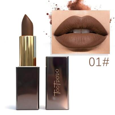 TOOT DODO Magnetic Matte Lipstick, Brown Red Berry Colors, Long Lasting Waterproof, High Pigment Velvet Finish, Daily & Party Makeup For Students