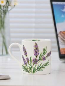 1 pieza Taza pequeña de porcelana de hueso fina de 300ml, diseño de flores, lirio del valle con borde dorado, diseño azul, diseño de amapola, diseño de petunias, diseño de lavanda para elegir, uso diario normal. - Multicolor - Ver 11