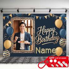 Party Backdrop 1pc 2D Plane Name Text/Picture Exclusive Personalized Customization, Happy Birthday Background With Photo, For Family Party Events, Wedding, Birthday Party, Coming-Of-Age Ceremony,,, Four Season,Christmas, Halloween, Thanksgiving, Easter, Back-To-School Season, Mother's Day, Father's Day, Or Valentine's Day, World Cup Gifts, Housewarming Gifts, Tea Rooms, Bedrooms, Living Rooms, College Dorms, Dining Room Wall Decor, Elegant And Stylish, Ideal For Graduation Season, Banners, Campus Decor, Campus Surprises, Dorm Decor, Back-To-School Home Decor, And More. - Nhiều màu - Xem 1