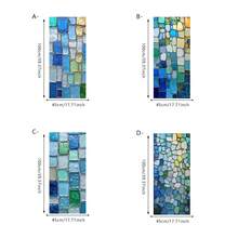 1/4pcs Blue Ocean Stone Colored Privacy Window Film, Reusable PVC Electrostatic Adsorption Window Film, Suitable For Bathrooms And Kitchens, Creating A Beautiful Room Decor. - Electrostatic Abrasive Film - View 15