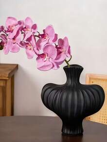 1 Stück moderne minimalistische Vase mit Wellenstruktur, ästhetisches Dekorationsornament für den Schreibtisch und Zuhause - A - Übersicht 10