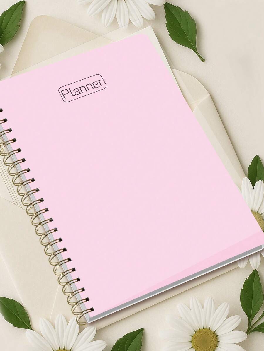 BUBU Planificador mensual 2026-2027 Cuaderno de 24 meses con espiral Planificador académico diario, semanal y mensual Notas Organizador Útiles escolares y de oficina Regalo de aprecio al maestro Día de la Madre - rosa - Ver 1
