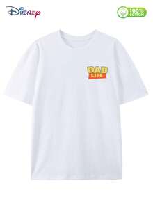 Disney Men's 100% Cotton Toy Story "Dad Life" Retro Casual T - Shirt - 白色 - 查看 4