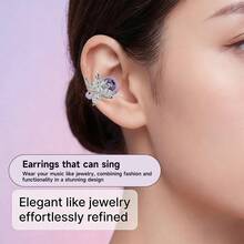 NEW SENYANG 2026新款时尚蝴蝶耳机，无线蓝牙耳机，开放式设计，适用于和安卓手机，奢华电镀重低音，超长续航，礼品 - 查看 10