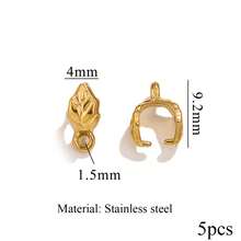 5 chiếc mặt dây chuyền hình bông tuyết và lá cây bằng thép không gỉ mạ vàng 18K, mặt dây chuyền hình quả dưa, phụ kiện tự làm vòng cổ, trang sức. - Nút hạt dưa - Xem 9