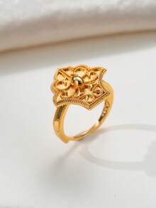 Herseygold 1 chiếc nhẫn mạ đồng vàng có thể điều chỉnh theo phong cách Ả Rập Trung Đông, thích hợp để đeo hàng ngày, làm quà tặng đám cưới và ngày lễ - Vàng - Xem 8